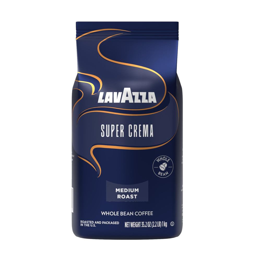 Lavazza Super Crema frente del empaque muestra peso y beneficio crema duradera