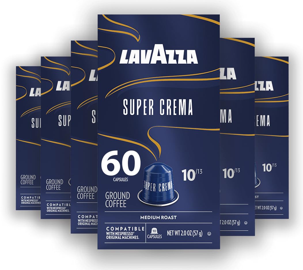 Lavazza Super Crema paquete frontal mostrando 60 cápsulas y conveniencia