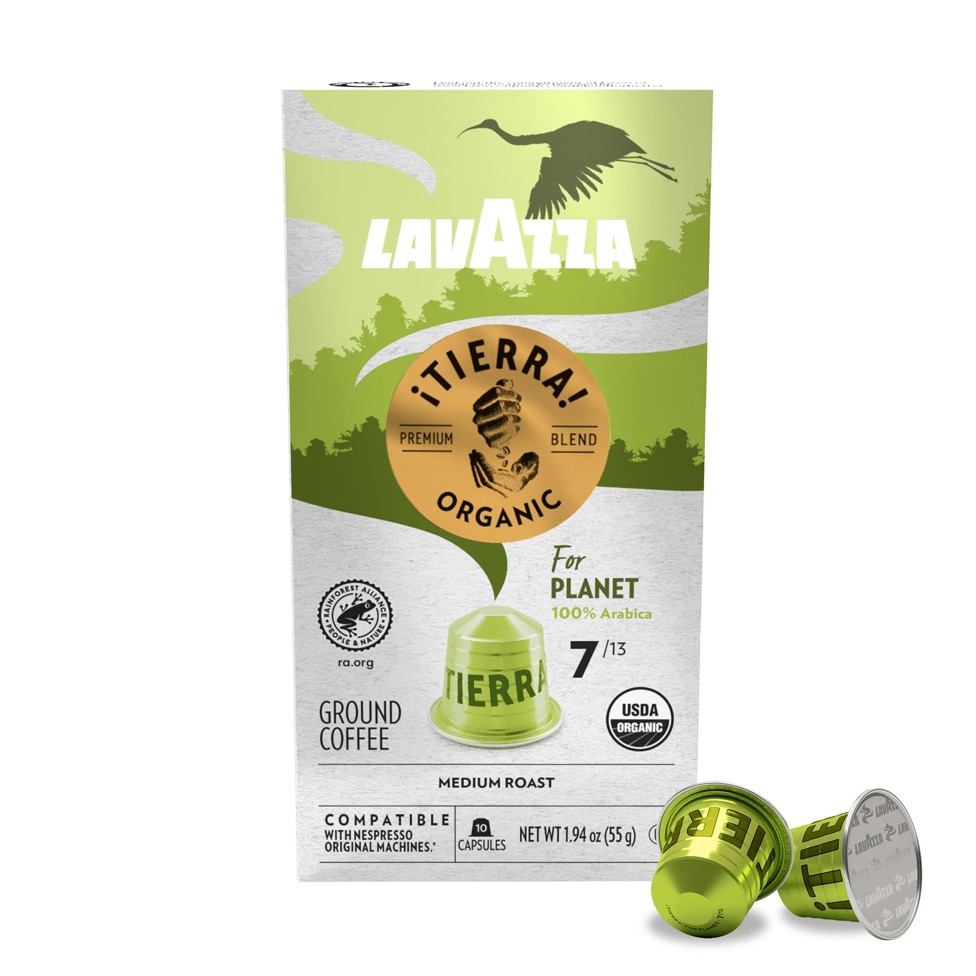 Lavazza cápsula de aluminio en primer plano preservando aromas frescos