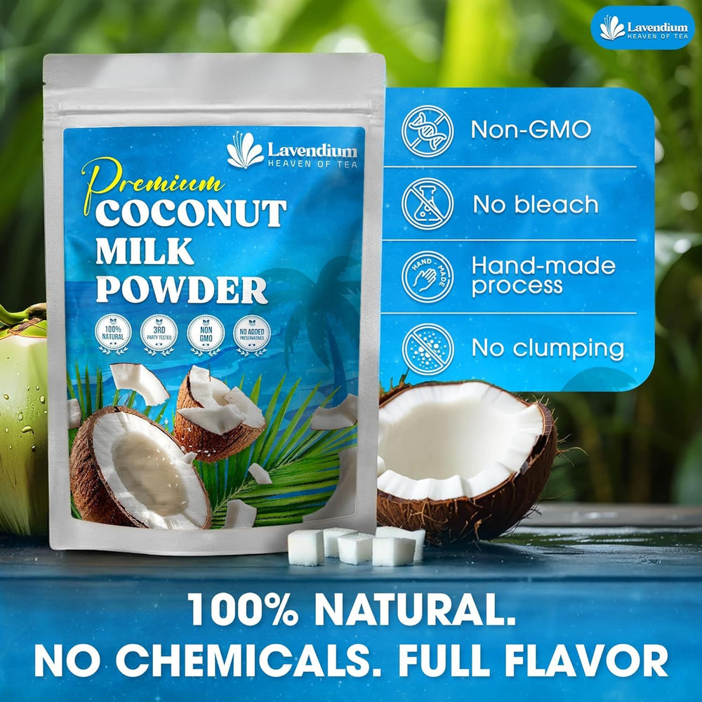 Lavendium leche de coco reconstituida en vaso para bebidas cremosas