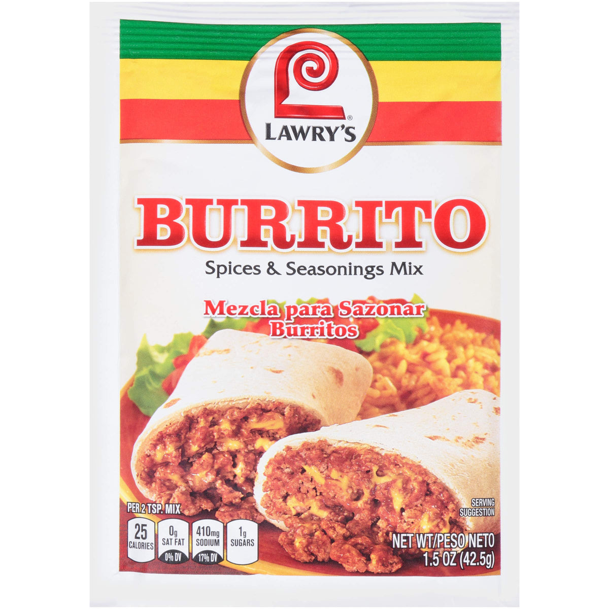 Lawry's pack frontal mostrando los 12 sobres y conveniencia