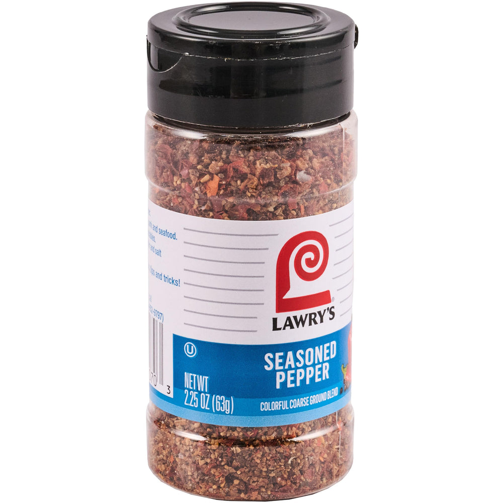 Lawry's frasco frontal mostrando mezcla sazonada y diseño práctico