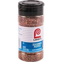 Lawry's frasco frontal mostrando mezcla sazonada y diseño práctico