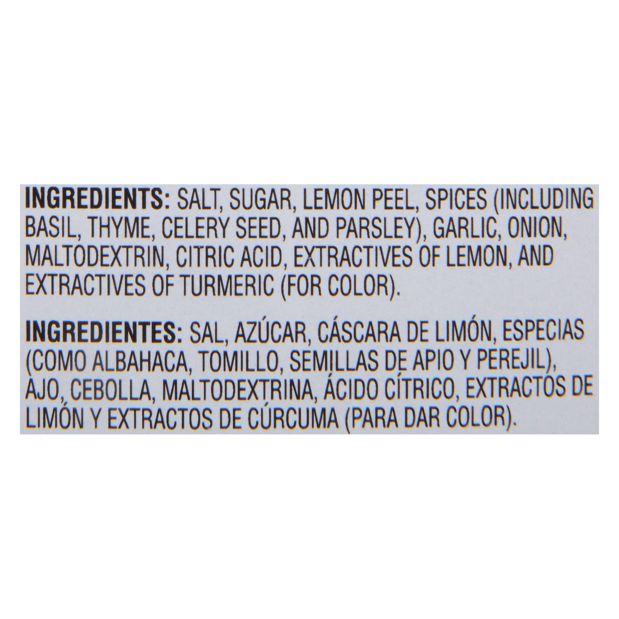 Lawry's primer plano de la textura de la mezcla, muestra de ingredientes frescos