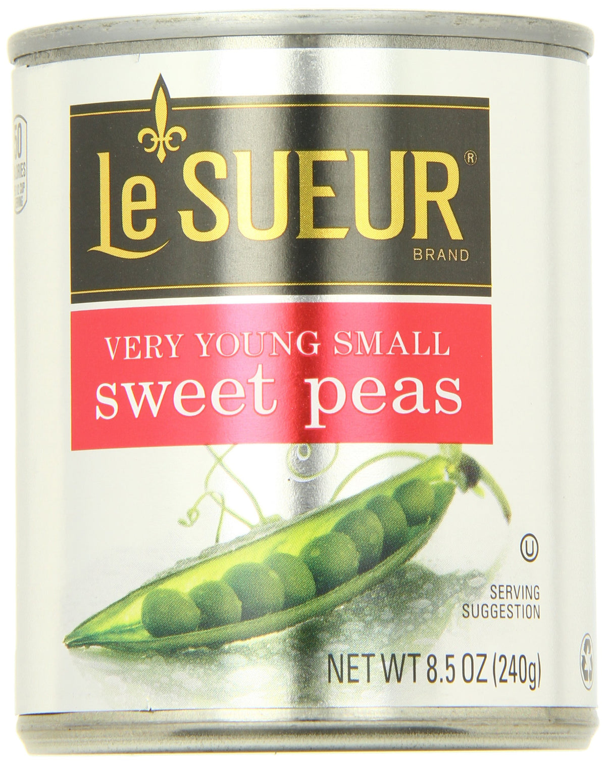 Le Sueur lata frontal con etiqueta clara y práctico almacenamiento
