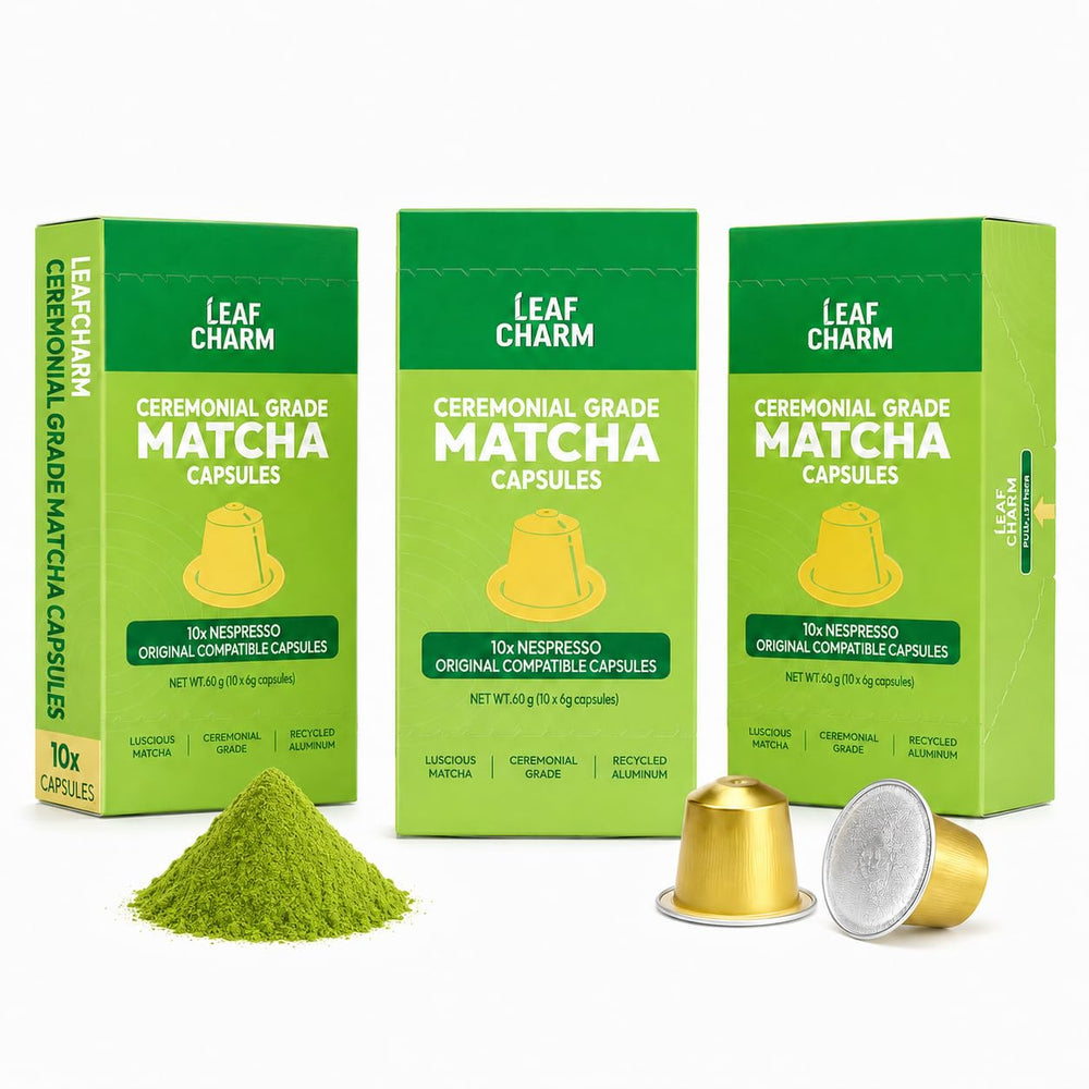 LeafCharm etiqueta con información del producto y recomendaciones de uso