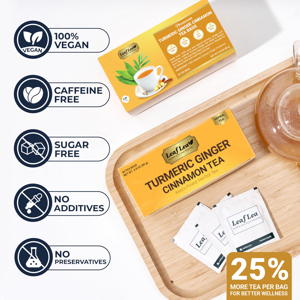 LeafLea caja abierta con 40 bolsitas evidenciando embalaje protegido