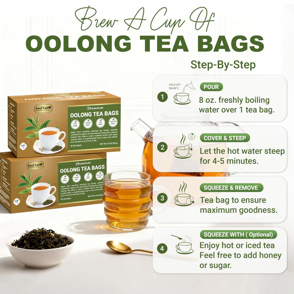 LeafLea escena de desayuno con té oolong para un comienzo sereno