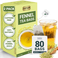 LeafLea frente del empaque mostrando 80 bolsitas y ventaja de stock