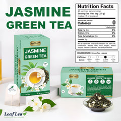 LeafLea hojas de té verde cerca mostrando textura y calidad pura