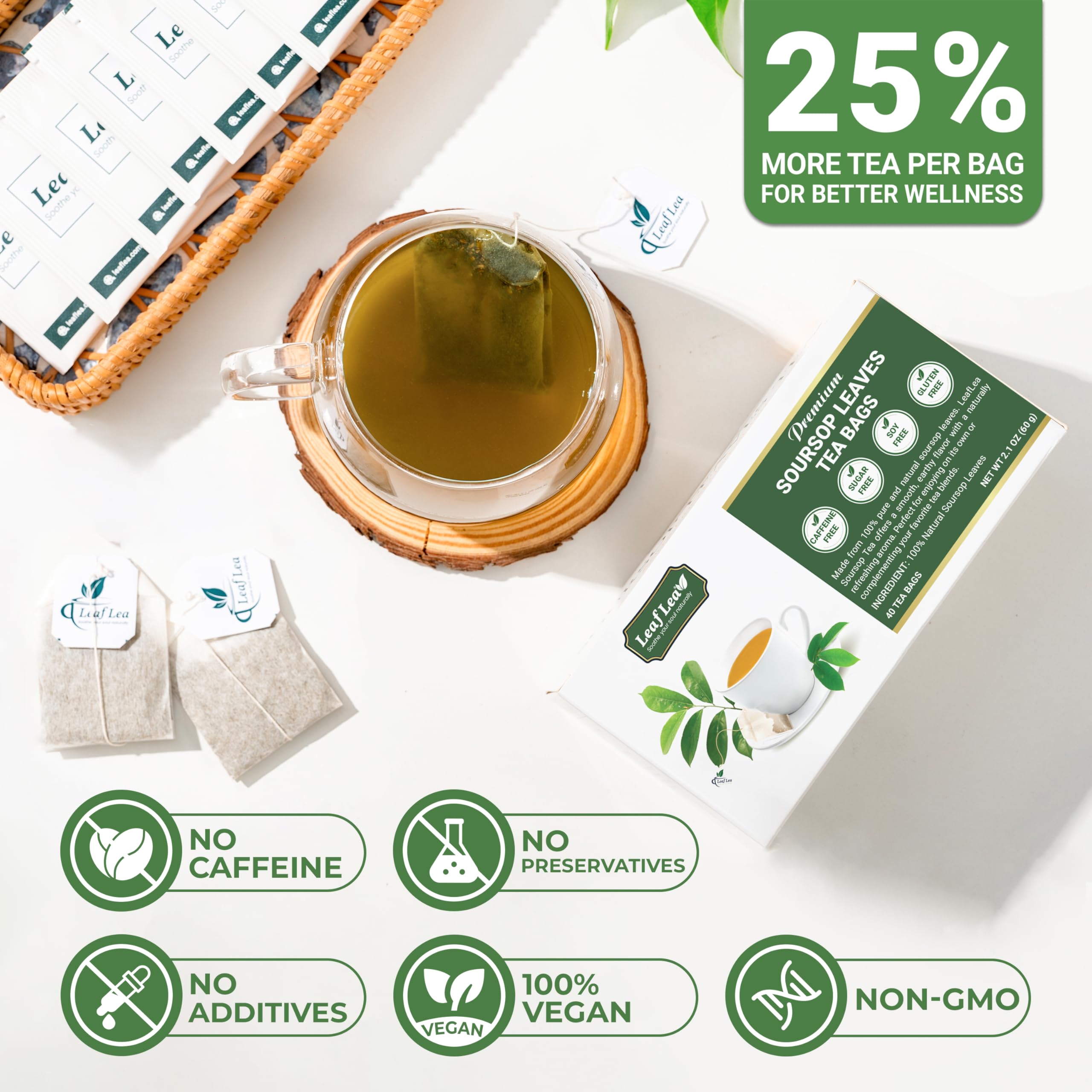 LeafLea mano sosteniendo bolsita para mostrar tamaño práctico y porción