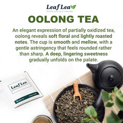 LeafLea detalle de hojas de oolong enteras con aspecto tostado natural