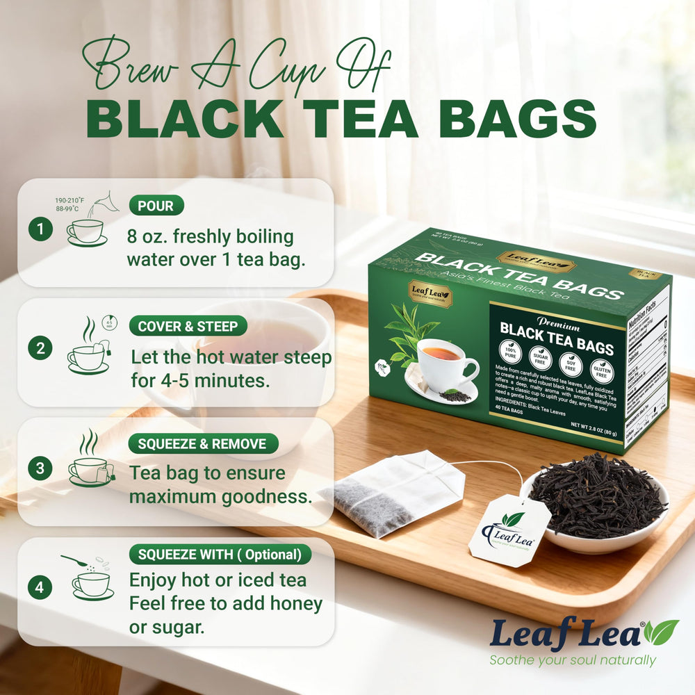 LeafLea bolsitas en bolso de trabajo, té portátil y listo