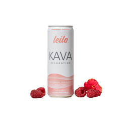 LEILO lata frontales de Raspberry Hibiscus mostrando diseño y tamaño