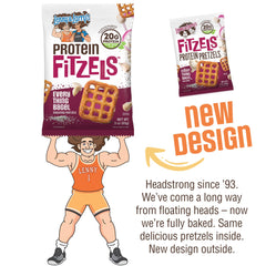Lenny & Larry's primer plano de la textura crujiente y dorada del pretzel