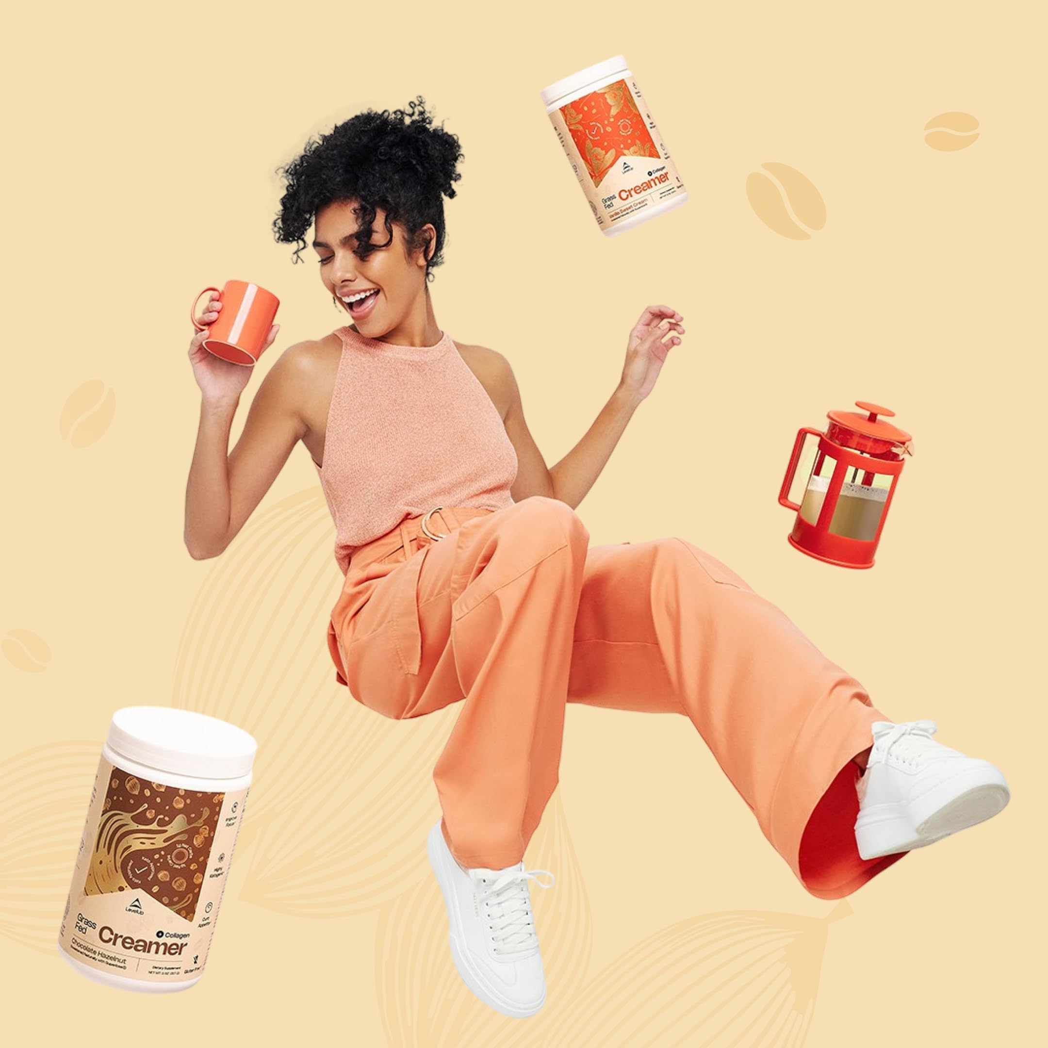 LevelUp creamer espuma tipo latte en taza para una bebida suave