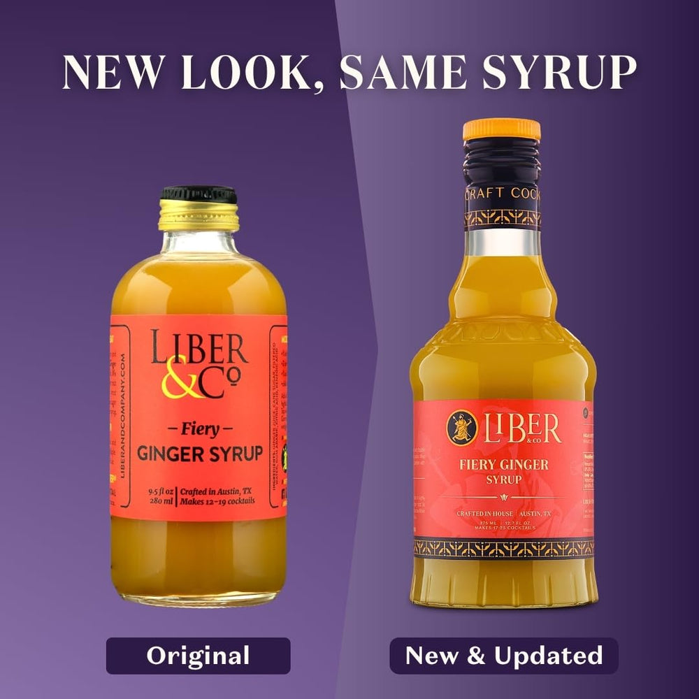 Liber & Co. botella junto a elementos domésticos para comparar tamaño