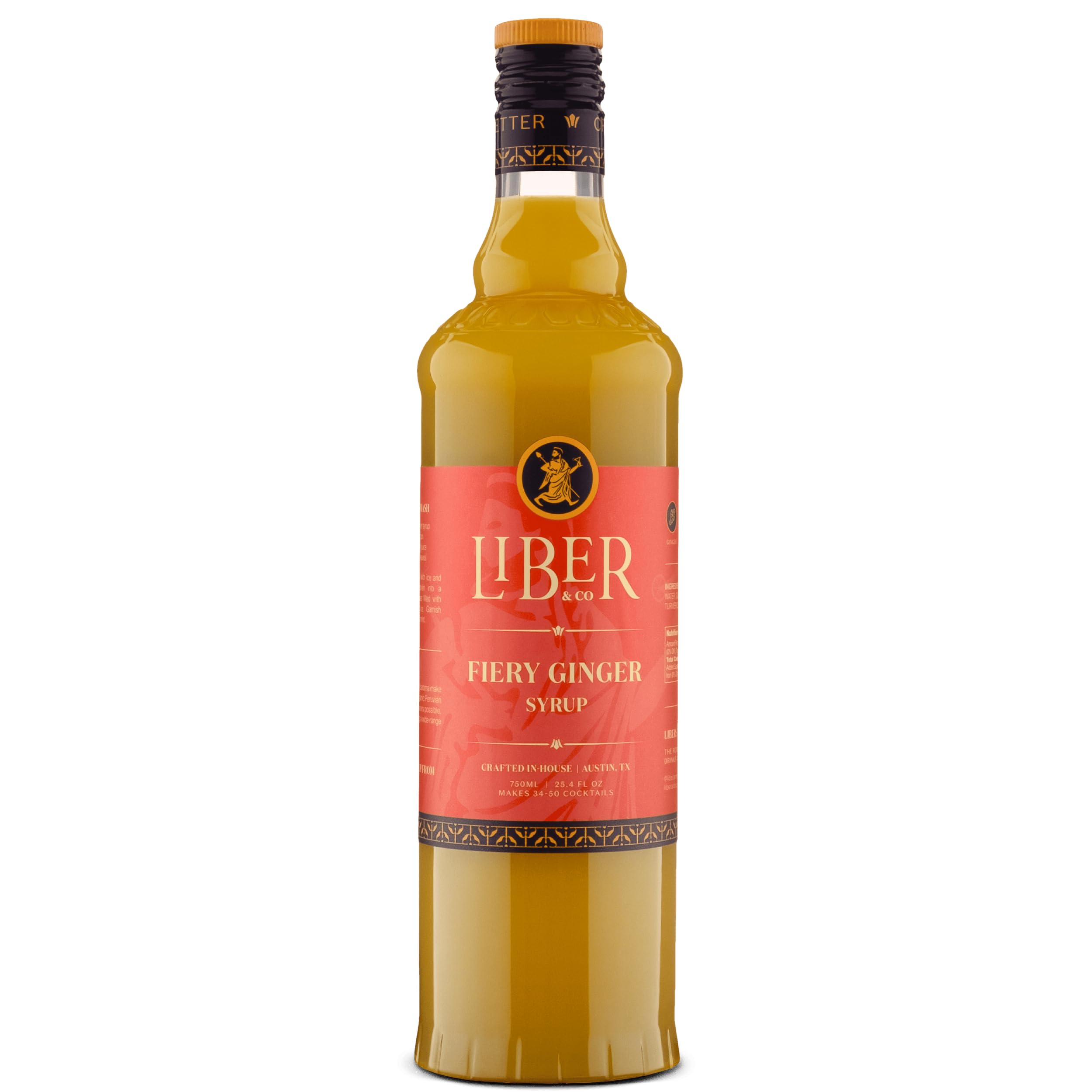 Liber & Co. botella frontal mostrando etiqueta clara y volumen