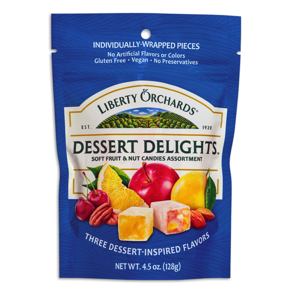 Liberty Orchards piezas envueltas individualmente resaltando frescura y conveniencia