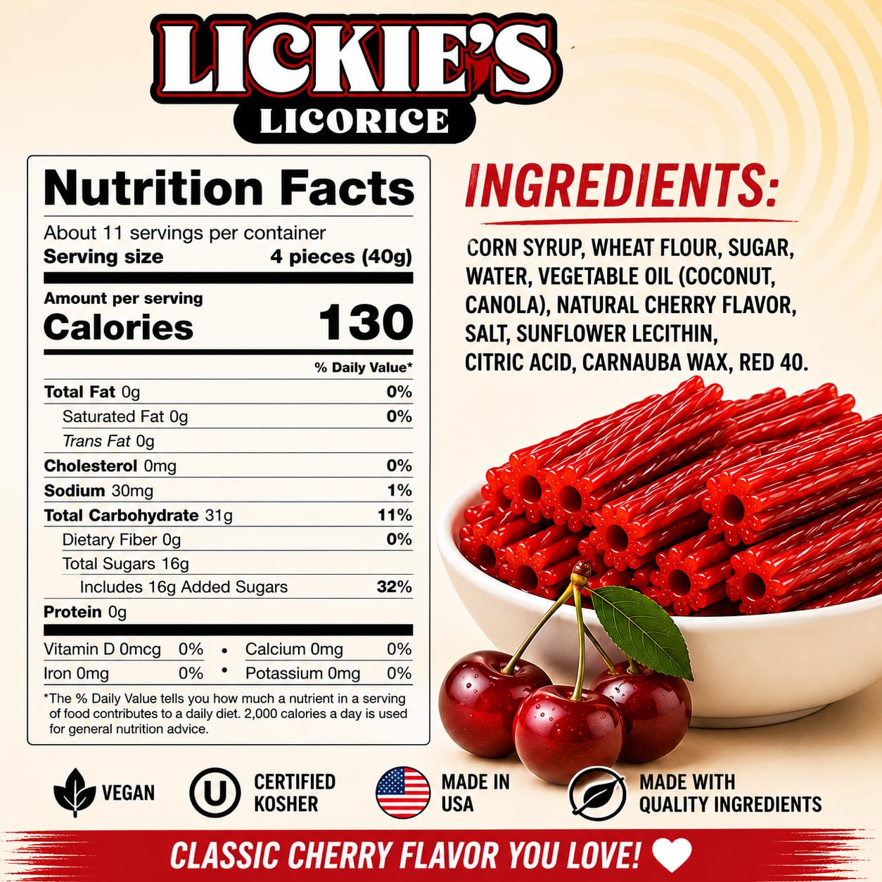 Lickies Licorice bolsa junto a palomitas en noche de película, ideal para compartir
