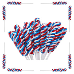 LIDATREE paletas twisty frente vistoso con colores rojo blanco azul como detalle de fiesta