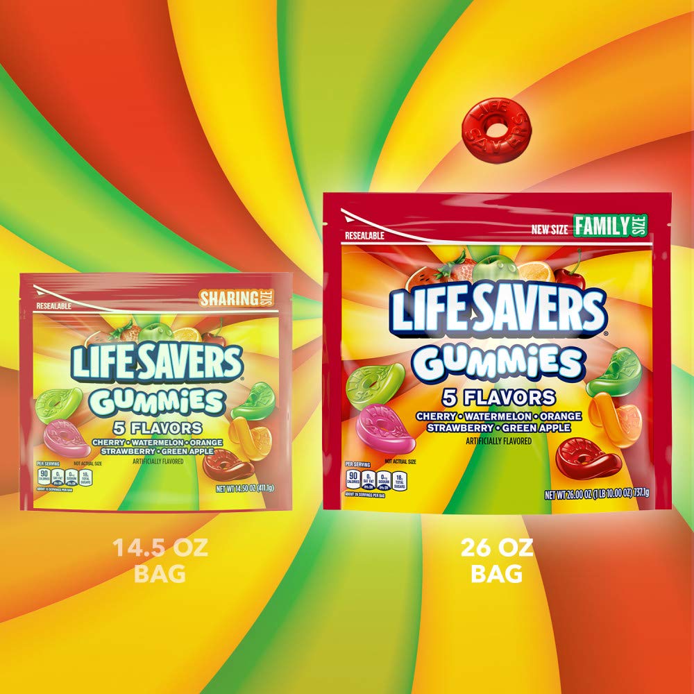 Life Savers primer plano de la textura gomosa, muestra suavidad y atractivo visual