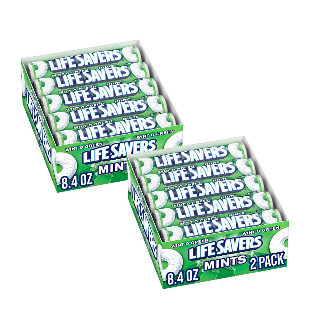 Life Savers rollo frontal mostrando diseño y marca, frescura instantánea