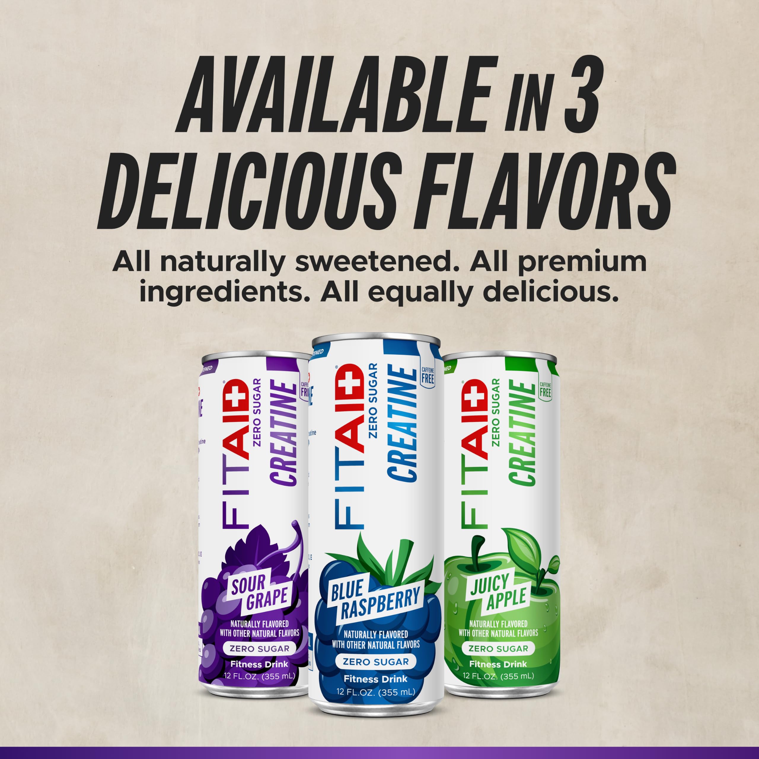 LifeAID FITAID Creatine vaso con sabor sour grape ideal para consumo post-entreno