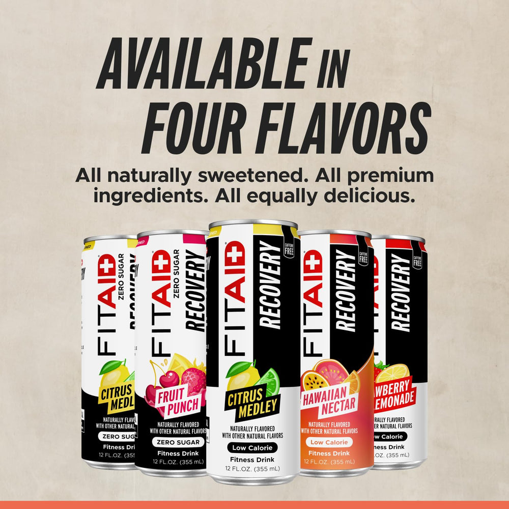 LIFEAID FITAID lata en ambiente de playa activo, sugiere sabor tropical y recuperación