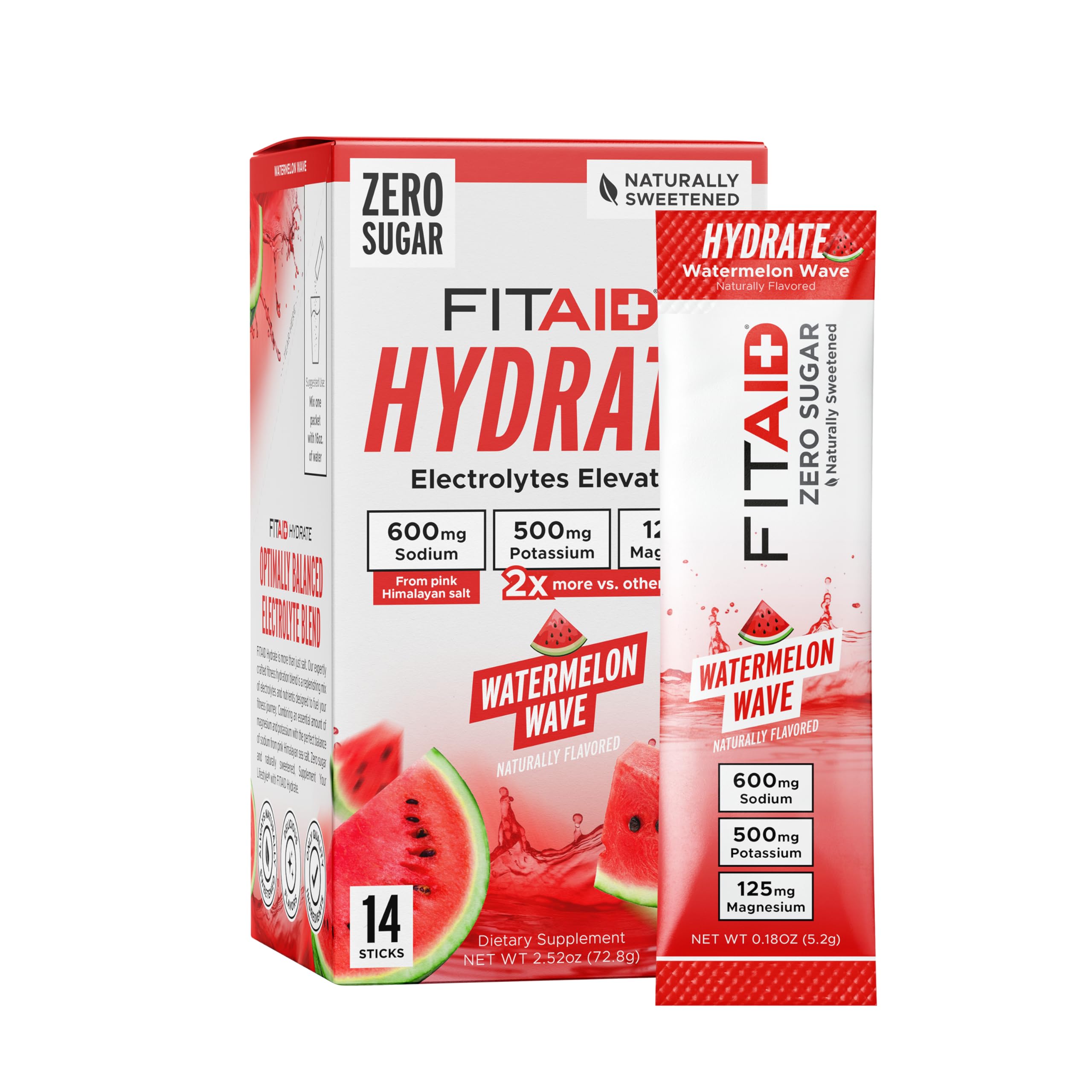 LIFEAID FITAID Hydrate frente del empaque mostrando sobres y beneficio de portabilidad