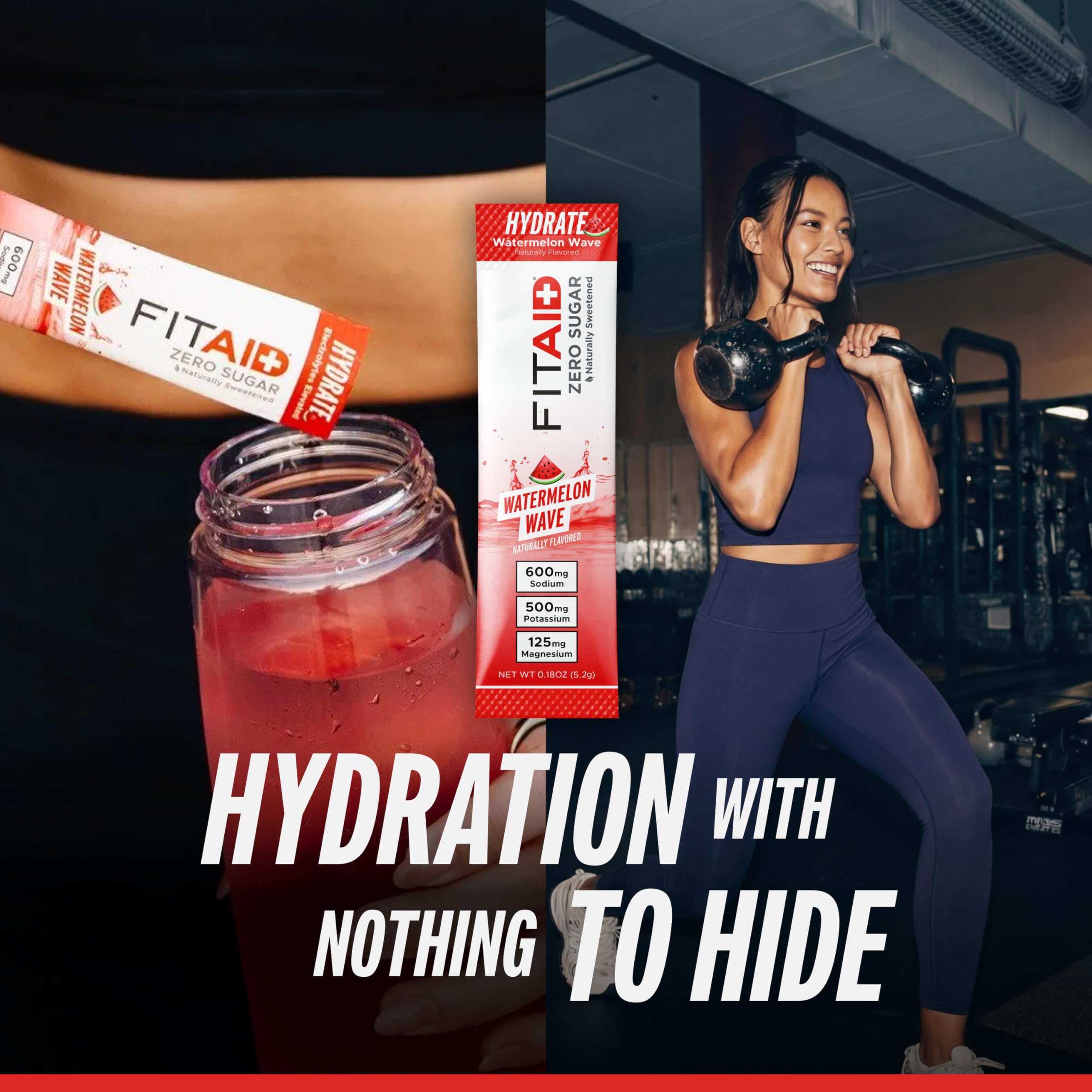 LIFEAID FITAID Hydrate sal rosa del Himalaya como fuente de sodio y sabor balanceado