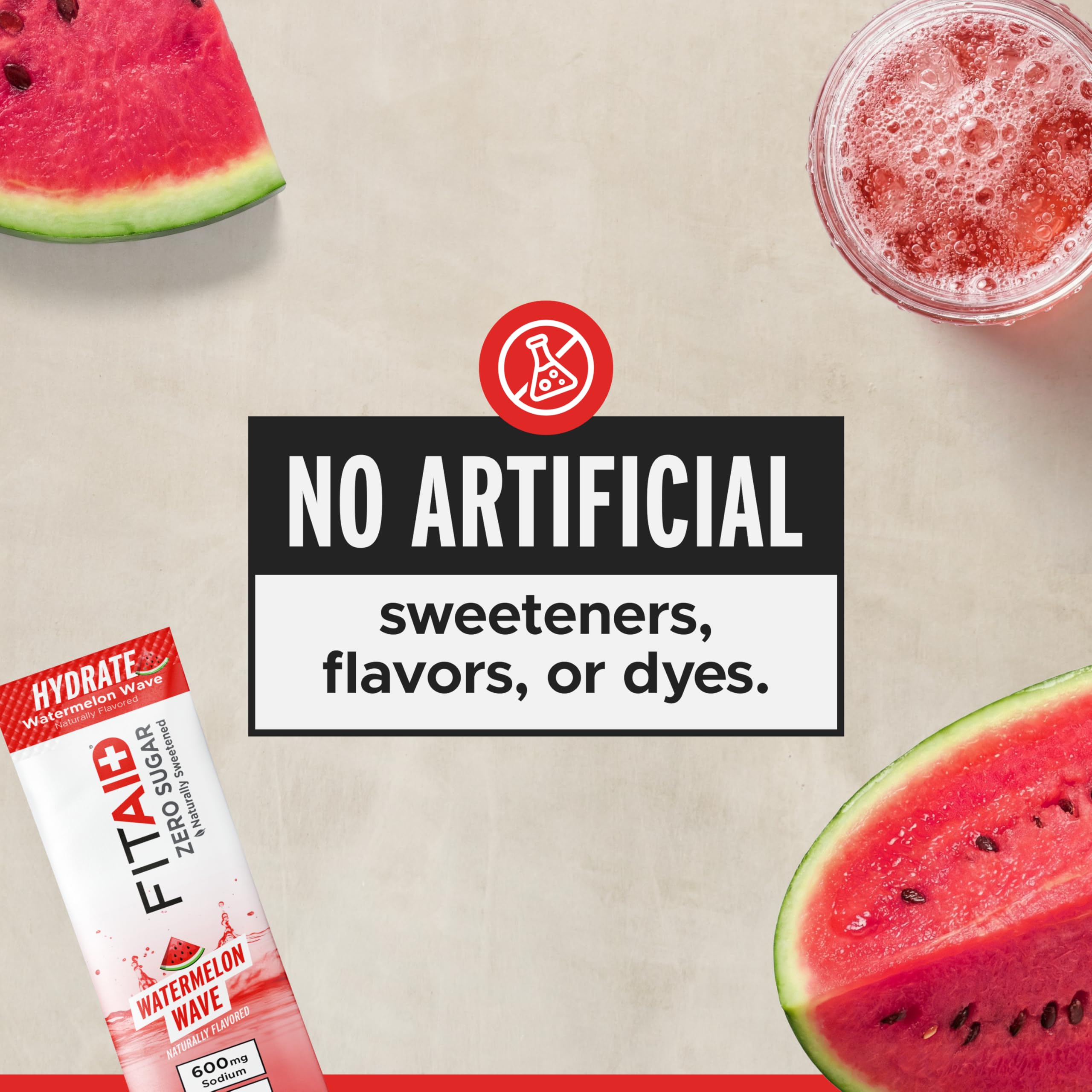 LIFEAID FITAID Hydrate comparación de tamaño del sobre en mano para transporte fácil