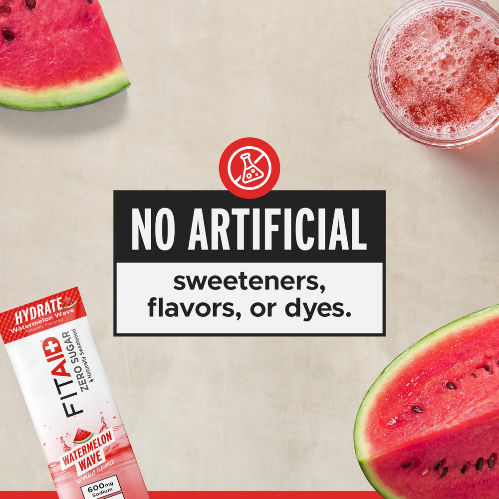 LIFEAID FITAID Hydrate comparación de tamaño del sobre en mano para transporte fácil