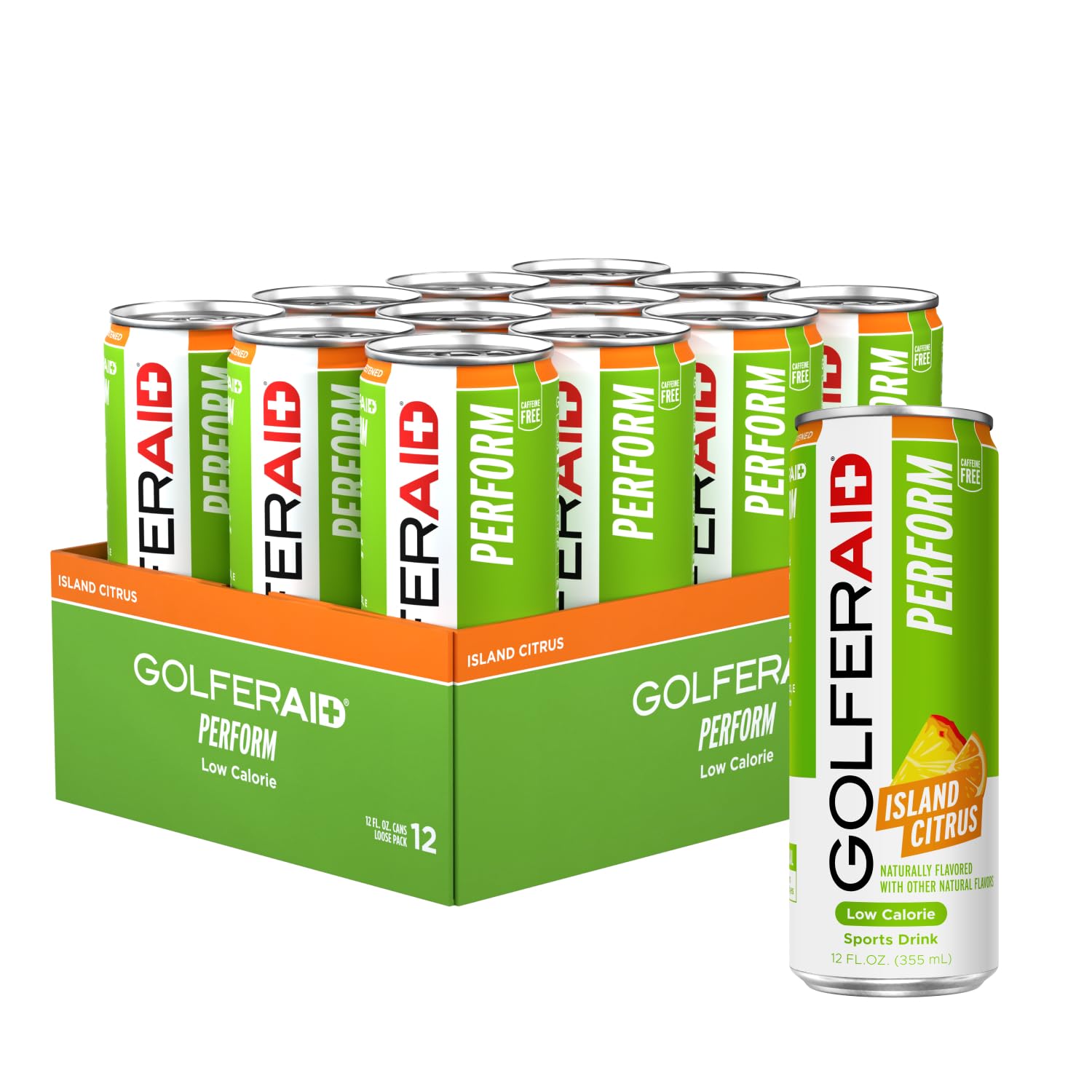 LIFEAID GOLFERAID pack frontal mostrando diseño y bebida refrescante