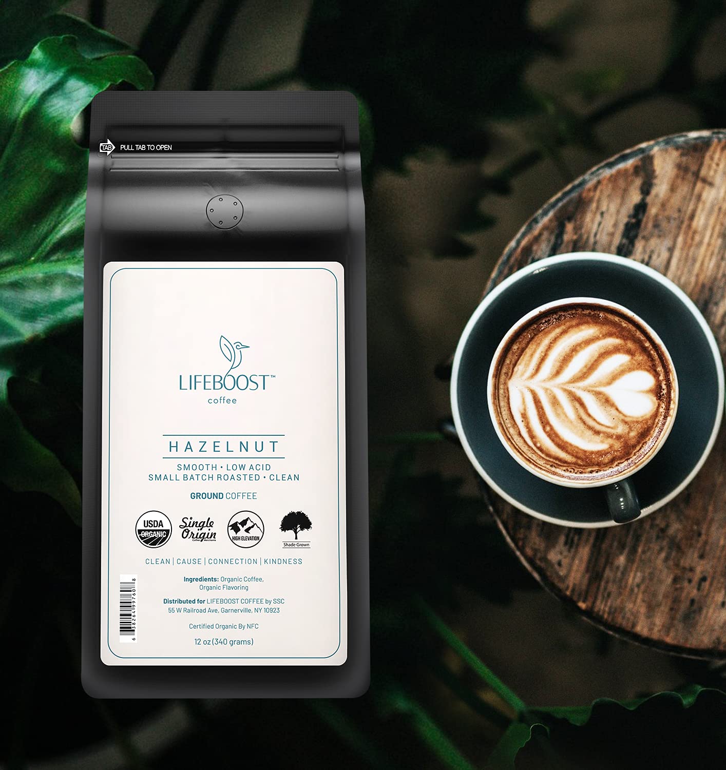 Lifeboost textura del café molido resaltando frescura y cuerpo