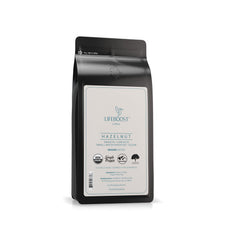 Lifeboost empaque frontal mostrando 12oz y aroma avellana