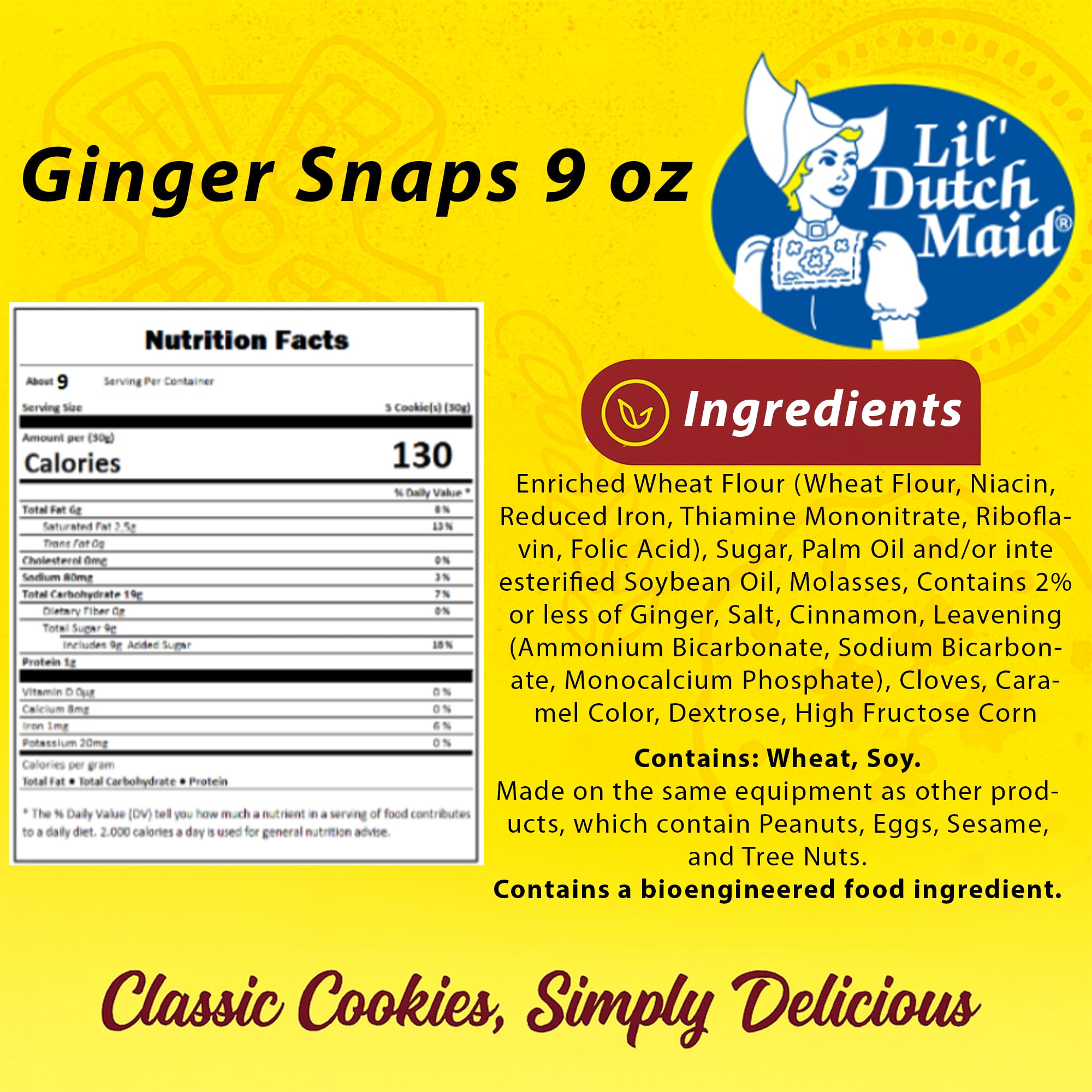 Lil Dutch Maid detalle de etiqueta con información nutricional clara
