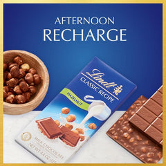Lindt primer plano de trozos de avellana que aporta textura crujiente