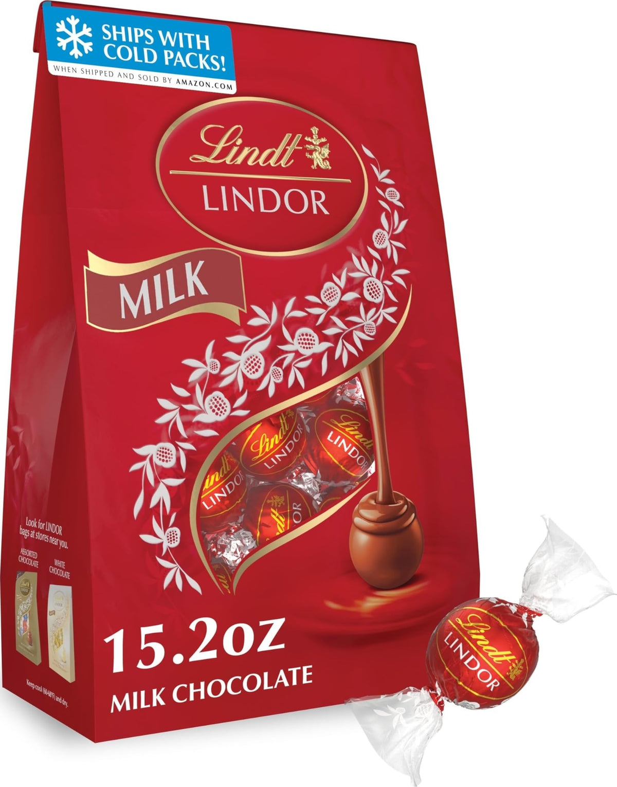 Lindt LINDOR bolsa frontal mostrando presentación grande y compartible