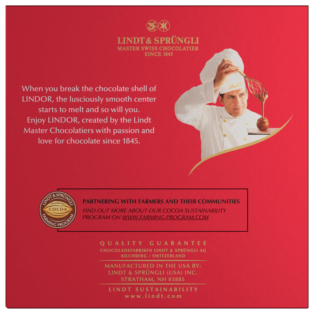 Lindt etiqueta con ingredientes y fecha, ayuda a conservar