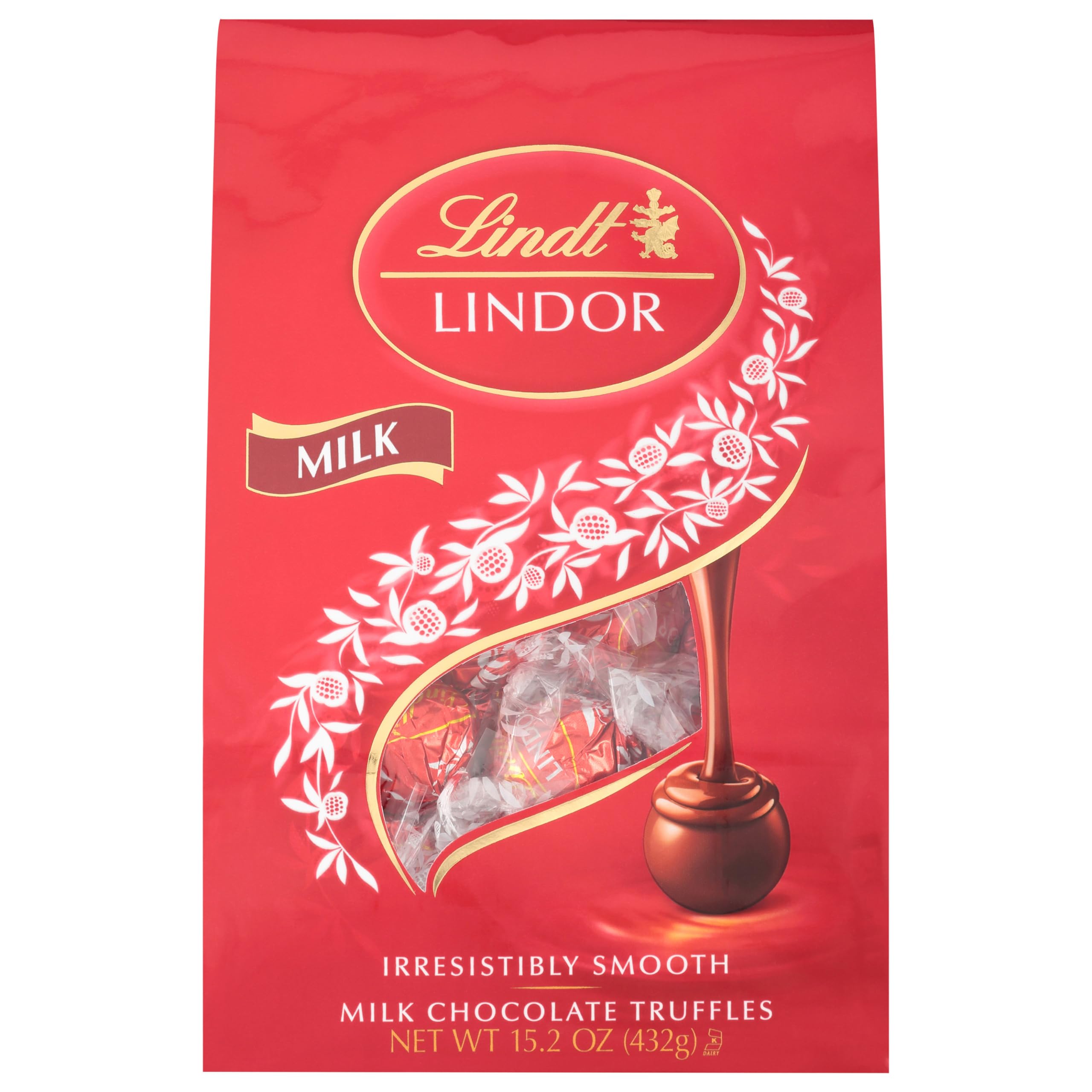 Lindt LINDOR etiqueta nutricional y detalles de ingredientes visibles