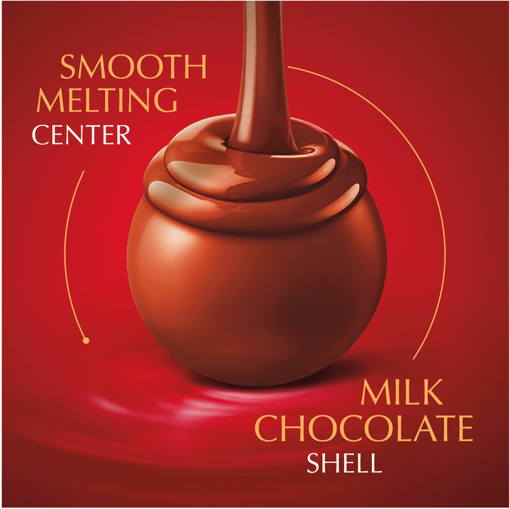 Lindt trufa en primer plano mostrando centro cremoso y tentador