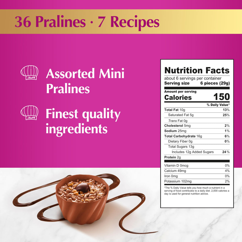 Lindt caja abierta con mini pralines visibles y fácil de compartir