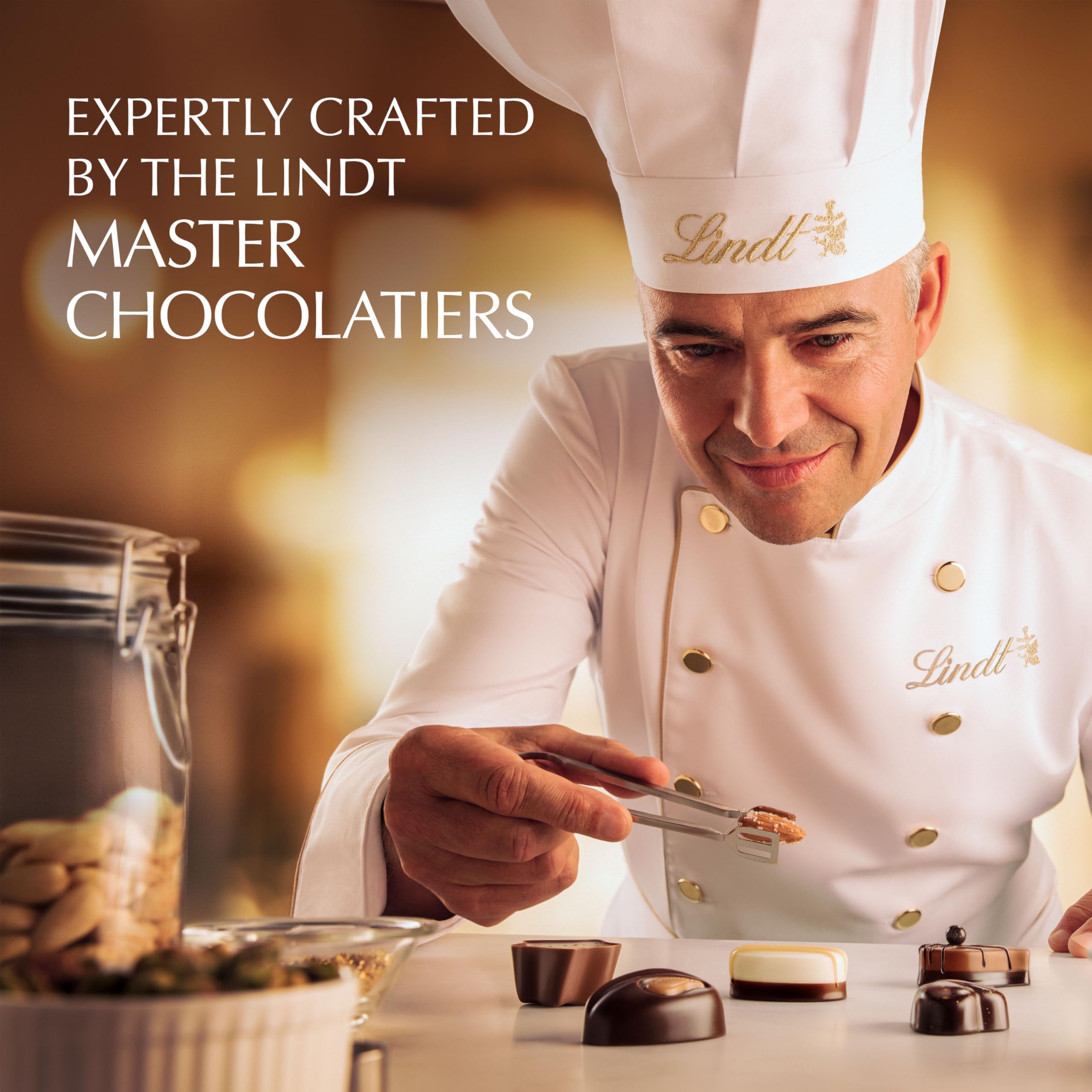 Lindt mini pralines sobre mesa en reunión, ideal para compartir