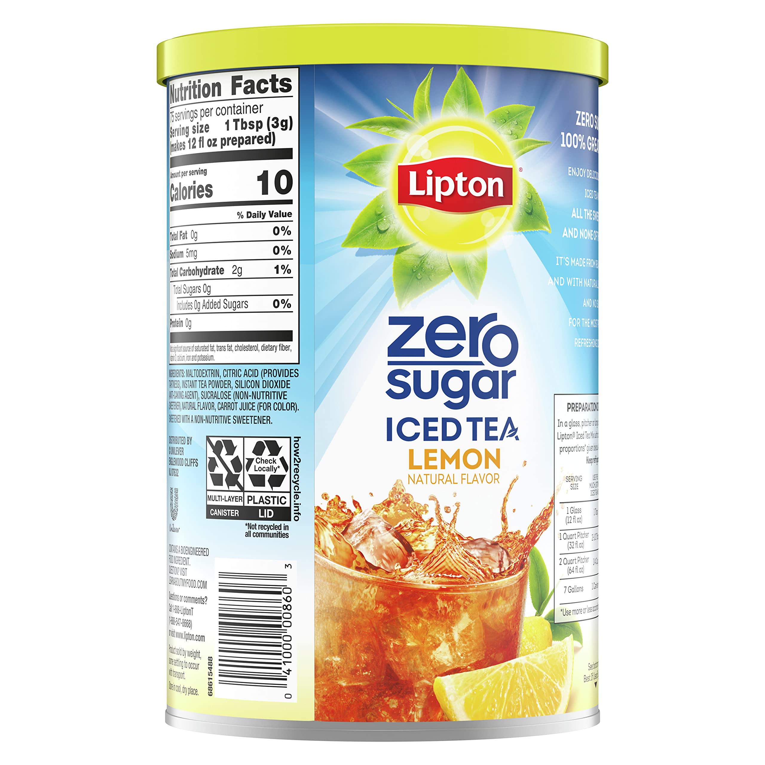 Lipton polvo de té detalle de textura que facilita disolución rápida