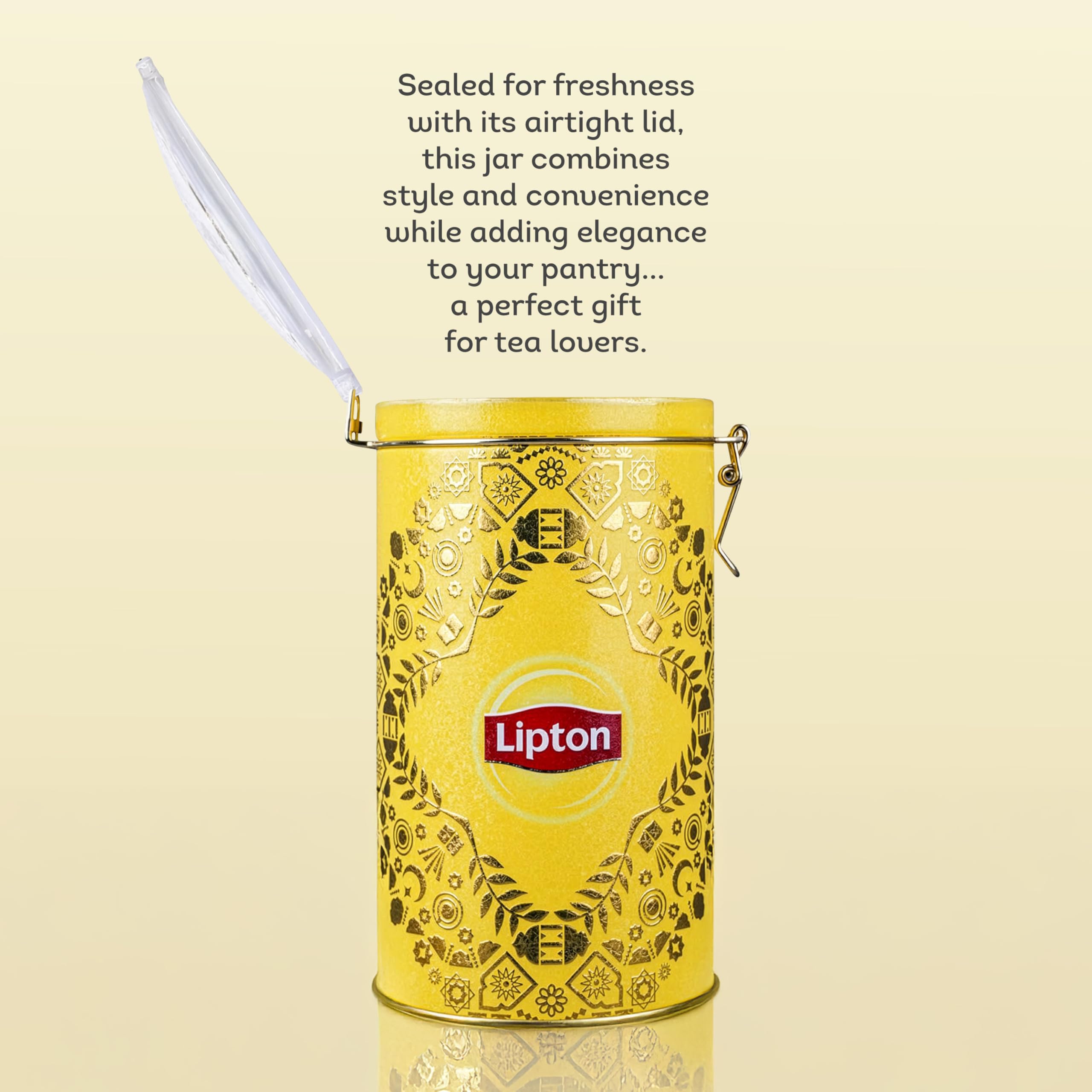 Lipton comparación de tamaño del frasco para referencia visual