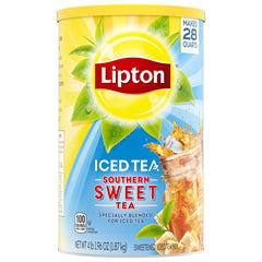 Lipton envase frontal mostrando marca y rendimiento, facilita preparación rápida