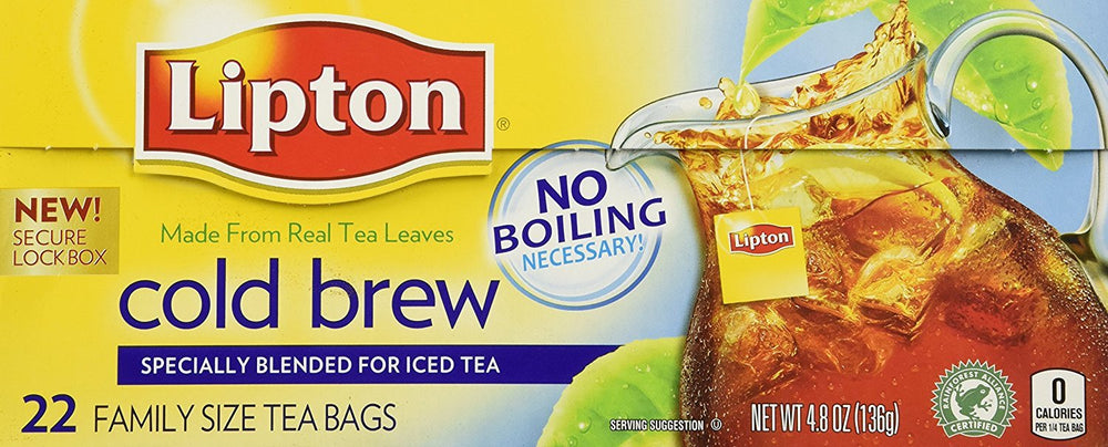Lipton frente del envase familiar pack de 2 mostrando 22 bolsas y beneficios conveniencia