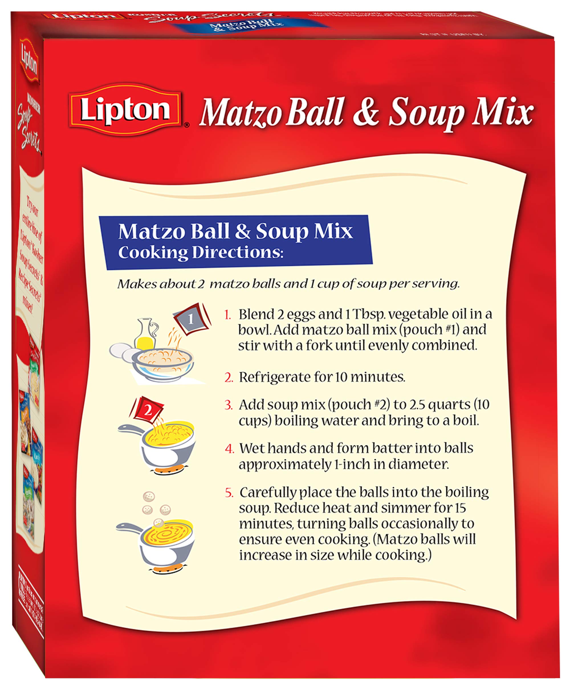 Gefen Lipton sopa servida con matzo balls lista para comer aporta comodidad