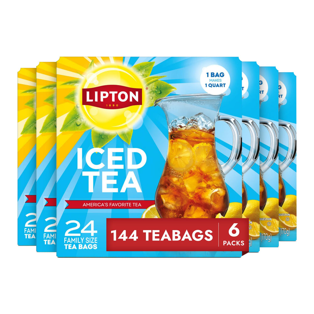 Lipton paquete familiar frente mostrando 144 bolsitas y ahorro